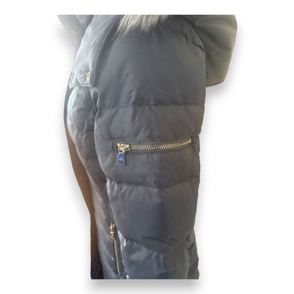 Sam Edelman Women's Down Puffer Coat Hooded Faux Fur Gray Small NWOT - Picture 6 of 7